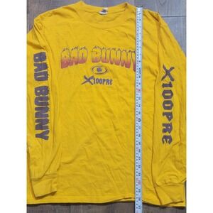 Bad Bunny X100PRE Tour Long Sleeve Shirt Yellow Size L